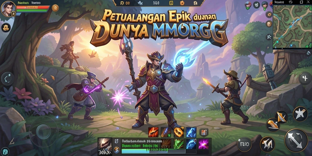 Gameplay seru dalam dunia MMORPG yang luas dan menantang.