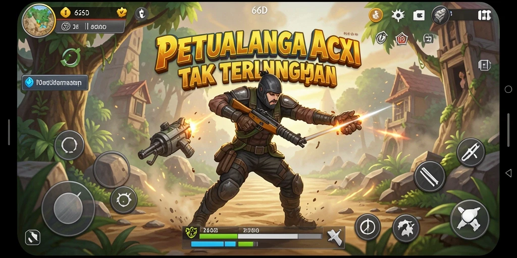 Gameplay seru di dunia fantasi 66D.