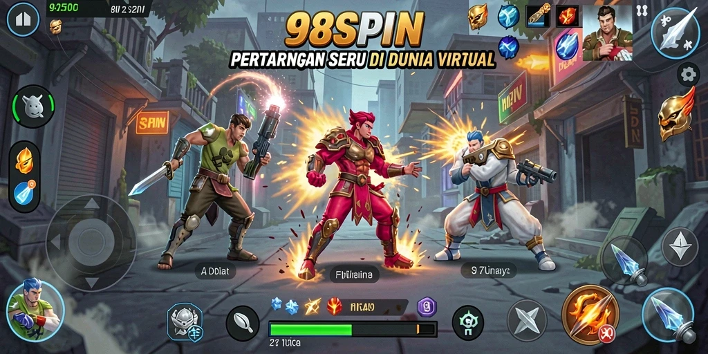 Screenshot dari gameplay seru 98SPIN menunjukkan aksi pertarungan mendebarkan.