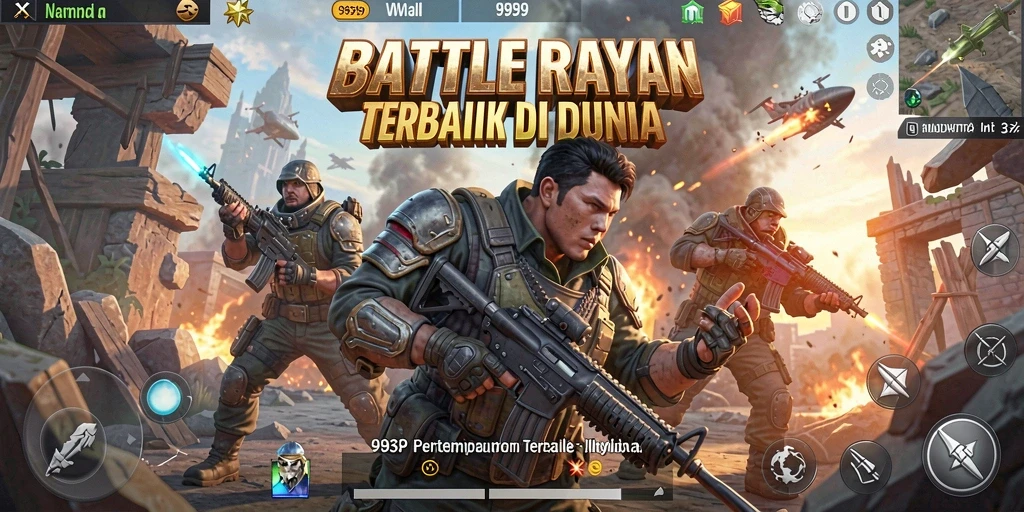 Screenshot gameplay Battle Royale di 9939 menampilkan pertarungan intens.