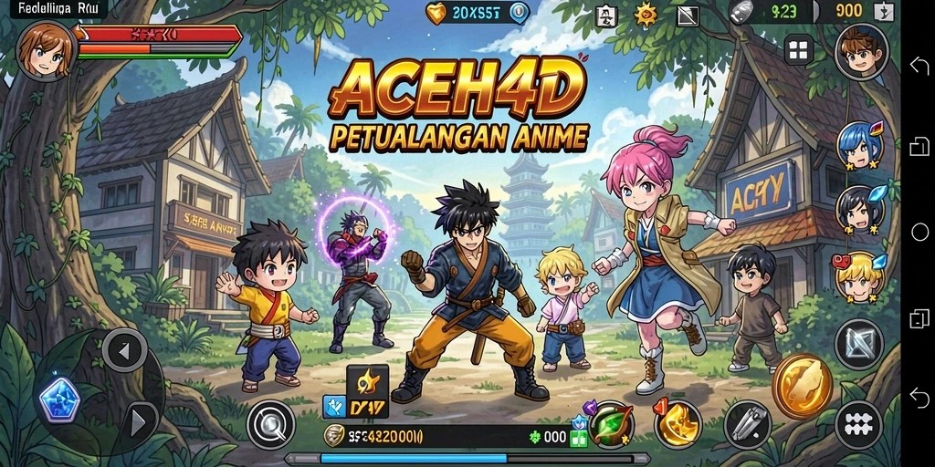 Tampilan gameplay menarik dari ACEH4D dengan karakter anime yang beraksi.