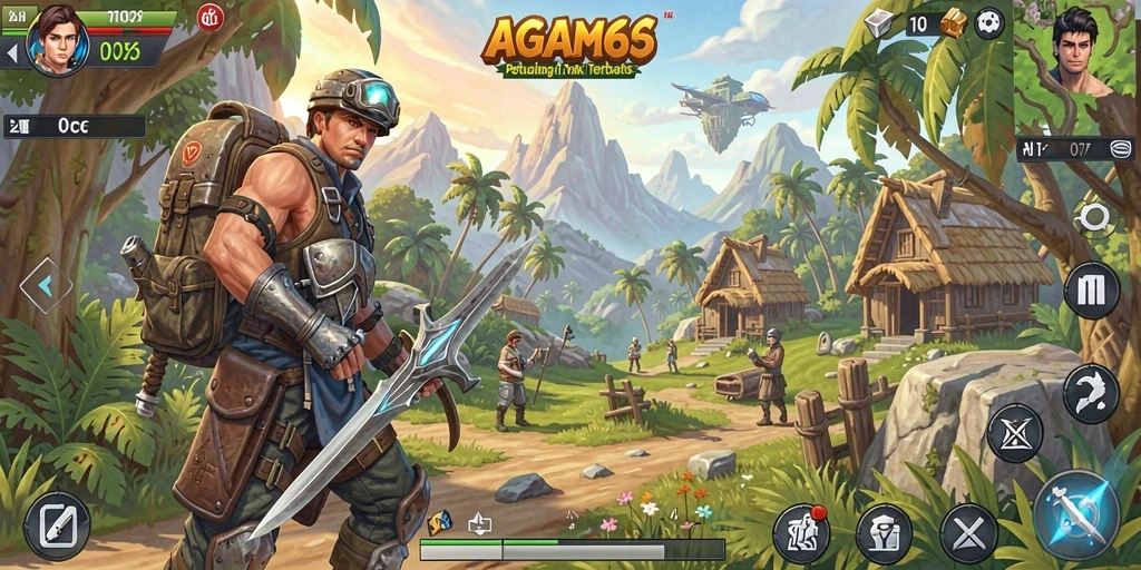 Screenshot AGAM66 menunjukkan pemandangan dunia terbuka yang epik dan mengesankan.