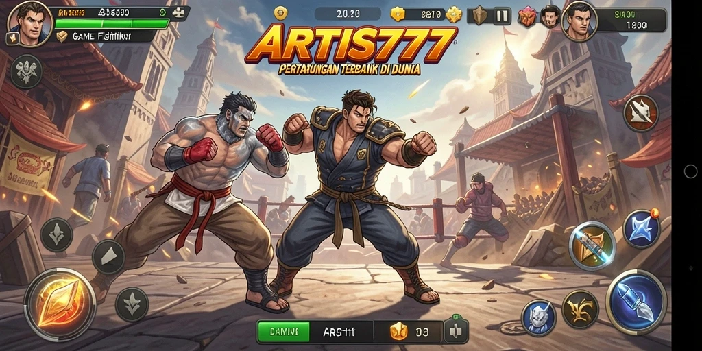 Tampilan permainan ARTIS777 yang penuh aksi dalam pertarungan Fighting.