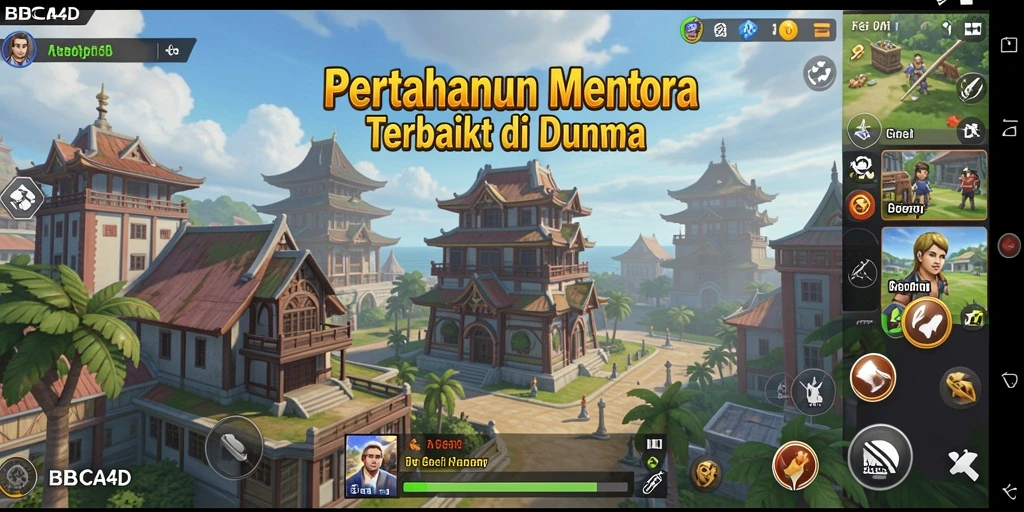 Tampilan gameplay BBCA4D yang intens dalam mempertahankan menara.