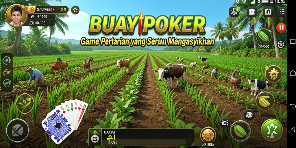 Gameplay seru di BUAYAPOKER menampilkan aktivitas bertani yang menyenangkan.