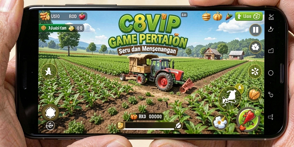Gameplay C8VIP yang seru dengan berbagai tanaman.