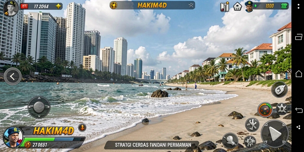 Tampilan seru saat bertempur dalam game strategi HAKIM4D.