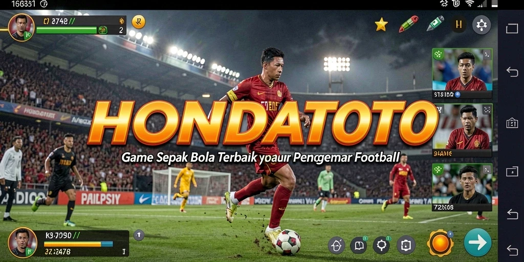 Tampilan gameplay menegangkan di HONDATOTO dengan aksi sepak bola yang mendebarkan.