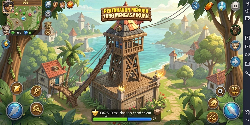 Tampilan permainan Tower Defense yang memukau dan penuh aksi.