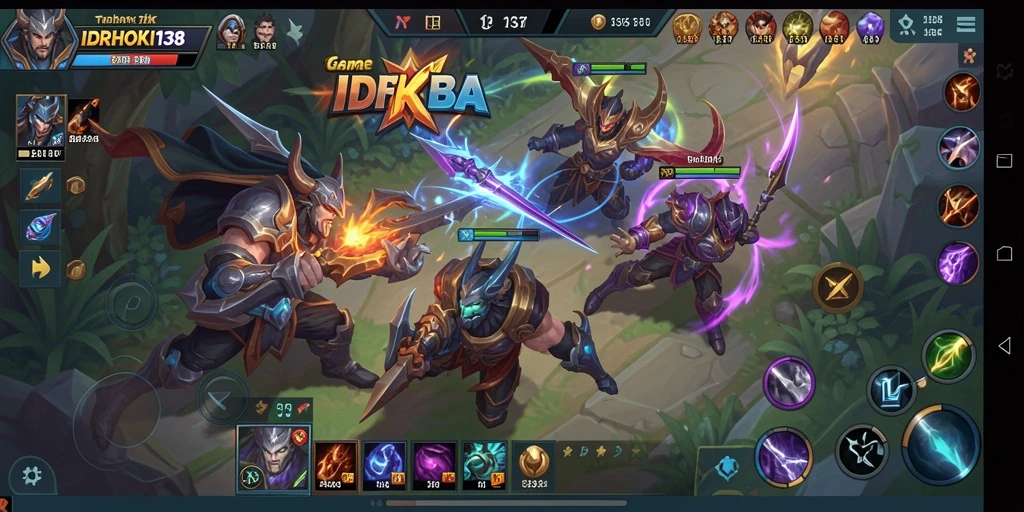 Tampilan bermain <strong>IDRHOKI138</strong> yang mendebarkan dan penuh aksi dari gameplay MOBA.