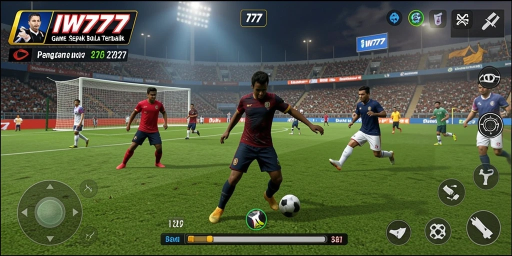 Tampilan gameplay <strong>IW777</strong> yang penuh aksi dalam pertandingan sepak bola.