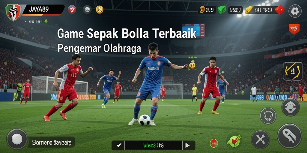 Tampilan gameplay seru dalam JAYA89 dengan aksi sepak bola yang intens.