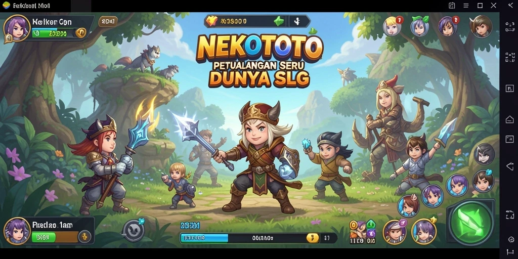 Tampilan gameplay seru di dunia <strong>NEKOTOTO</strong> yang penuh warna.
