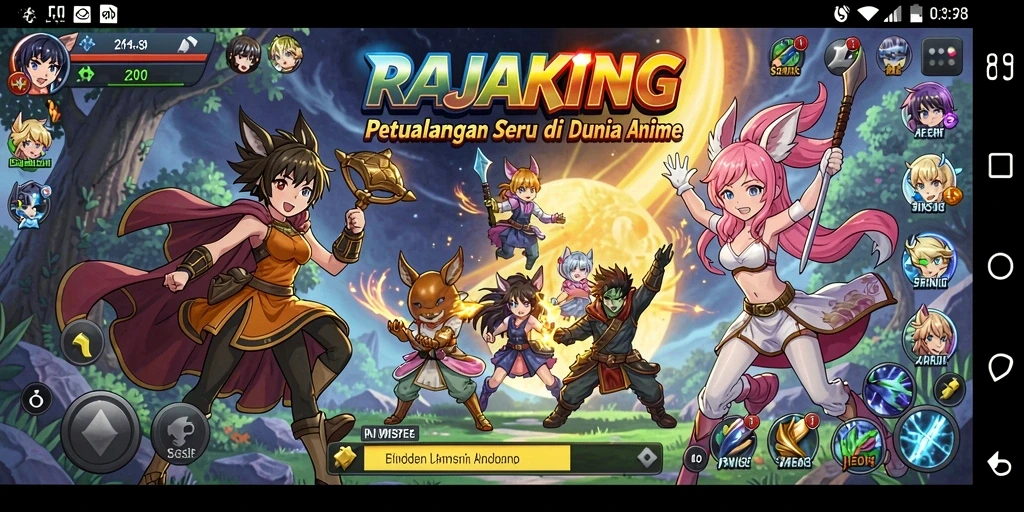 Menampilkan gameplay menawan dari karakter Anime di RAJAKING.