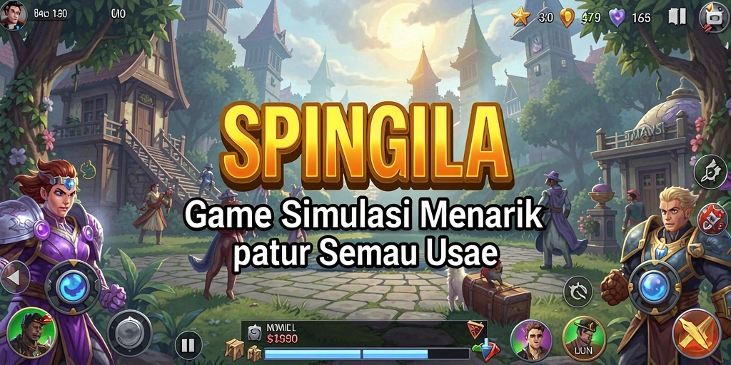 Tampilan gameplay SPINGILA yang menonjolkan interaksi dan eksplorasi.