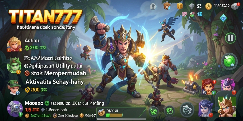 Tampilan utama TITAN777 menampilkan berbagai fitur utility yang berguna.