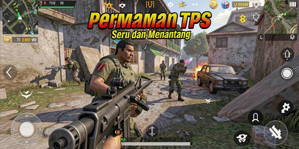 Screenshot gameplay menampilkan aksi seru pertarungan TPS.