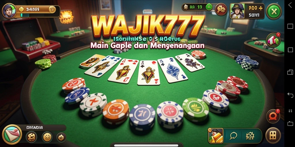 Tampilan gameplay seru Gaple di WAJIK777 dengan teman-teman.