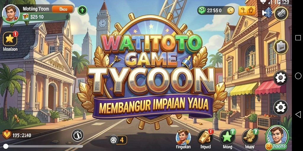 Tampilan antarmuka WATITOTO menampilkan pengalaman gameplay Tycoon yang menarik.