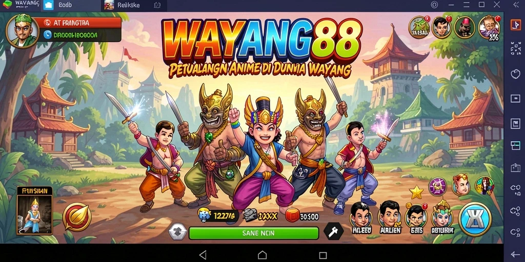 Tampilan gameplay WAYANG88 menampilkan karakter anime yang beraksi di dunia wayang.